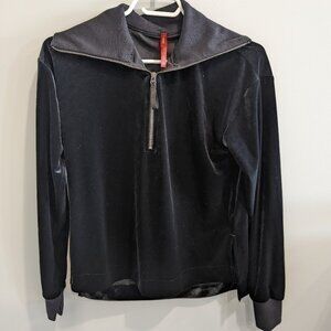 Spanx Velvet Half Zip Pullover Sweater Small